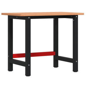 Banc De Lucru 100X60X81,5 Cm Lemn Masiv Fag, Dreptunghiular