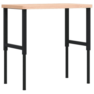 Banc De Lucru 100X60X(73-99,5) Cm Lemn Masiv Fag Dreptunghiular