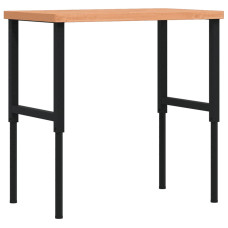 Banc De Lucru 100X60X(73-99,5) Cm Lemn Masiv Fag Dreptunghiular
