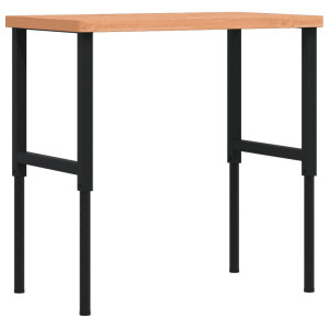 Banc De Lucru 100X60X(73-99,5) Cm Lemn Masiv Fag Dreptunghiular