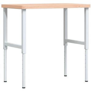 Banc De Lucru 100X60X(73-99,5) Cm Lemn Masiv Fag Dreptunghiular