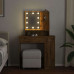 Masă De Toaletă Cu Led, Stejar Artizanal, 86,5X35X136 Cm