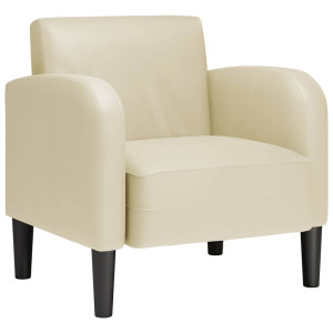 Canapea Scaun Cu Cotiere Crem 54 Cm Piele Artificială