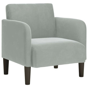 Canapea Scaun Cu Cotiere Gri Deschis 54 Cm Catifea
