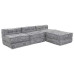 Canapea Modulară 4 Pcs Gri Deschis 70 X 70 X 56 Cm Țesătură
