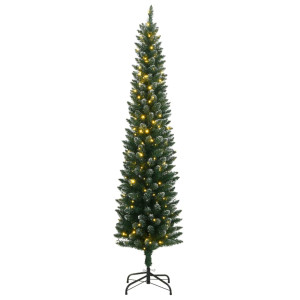 Brad Crăciun Artificial Subțire Cu 300 Led-Uri, 180 Cm