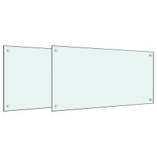 Panou Antistropi Bucătărie 2 Buc. Alb 80X40Cm Sticlă Securizată