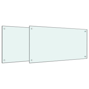 Panou Antistropi Bucătărie 2 Buc. Alb 80X40Cm Sticlă Securizată