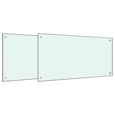 Panou Antistropi Bucătărie 2 Buc. Alb 80X50Cm Sticlă Securizată
