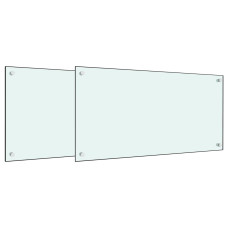 Panou Antistropi Bucătărie 2 Buc. Alb 80X60Cm Sticlă Securizată