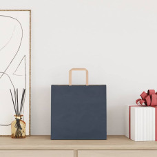 Pungi De Hârtie 250 Buc Cu Mânere Albastre 26X17X25 Cm