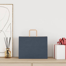 Pungi De Hârtie 250 Buc Cu Mânere Albastre 32X17X25 Cm