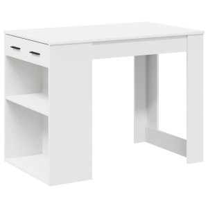 Birou Cu Sertar Și Raft Alb 102X62X77,5 Cm Lemn Prelucrat