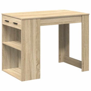 Birou Cu Sertar Raft Stejar Sonoma 102X62X77,5Cm Lemn Prelucrat