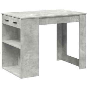 Birou Cu Sertar Și Raft Gri Beton 102X62X77,5 Cm Lemn Prelucrat
