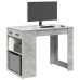 Birou Cu Sertar Și Raft Gri Beton 102X62X77,5 Cm Lemn Prelucrat