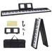 Tastatură Electrică Pian Cu 88 Taste Cu Suport Muzică Pliabilă
