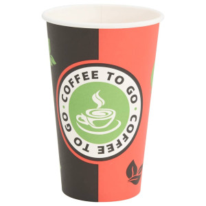 Cești De Cafea Din Hârtie 1000 Buc 16 Oz 400 Ml Roșu Și Negru