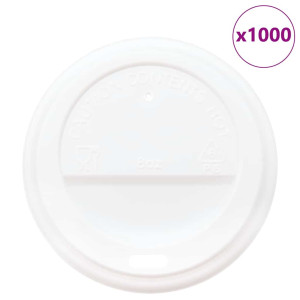 Capace Pentru Ceași Cafea Din Hârtie 8Oz 1000 Buc Plastic Alb