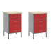 Banc De Lucru Cu Sertar 5 Pcs Roșu 100 X 55 X 200 Cm Oțel