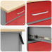 Banc De Lucru Cu Sertar 5 Pcs Roșu 100 X 55 X 200 Cm Oțel
