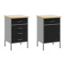 Banc De Lucru Cu Sertar 5 Pcs Negru 100 X 55 X 200 Cm Oțel