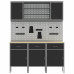 Banc De Lucru Cu Sertar 7 Pcs Negru 150 X 55 X 200 Cm Oțel
