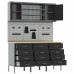 Banc De Lucru Cu Sertar 7 Pcs Negru 150 X 55 X 200 Cm Oțel