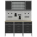 Banc De Lucru Cu Sertar 7 Pcs Negru 150 X 55 X 200 Cm Oțel