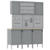 Banc De Lucru Cu Sertar 7 Pcs Roșu 150 X 55 X 200 Cm Oțel