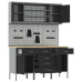 Banc De Lucru Cu Sertar 7 Pcs Negru 150 X 55 X 200 Cm Oțel