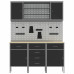 Banc De Lucru Cu Sertar 7 Pcs Negru 150 X 55 X 200 Cm Oțel