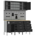 Banc De Lucru Cu Sertar 7 Pcs Negru 150 X 55 X 200 Cm Oțel