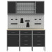 Banc De Lucru Cu Sertar 7 Pcs Negru 150 X 55 X 200 Cm Oțel