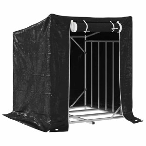 Raft Pentru Lemn De Foc Cu Capac De Ploaie Otel Galvanizat