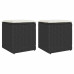 Scaune De Grădină Cu Perne 2 Buc Negru 40X40X43 Cm Poly Ratan