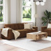 Canapea 2 Pcs Maro 221 X 78 X 80 Cm Piele Artificială