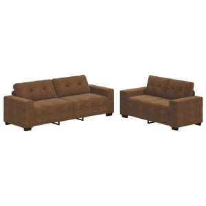 Canapea 2 Pcs Maro 221 X 78 X 80 Cm Piele Artificială