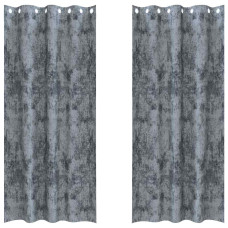 Draperie Cu Perdele 2 Pcs Argintiu 245 X 140 Cm Catifea