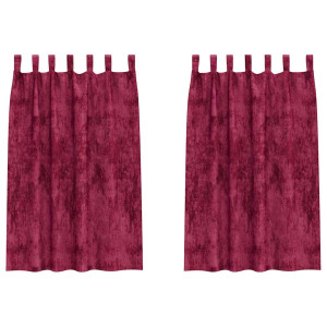 Draperie Cu Perdele 2 Pcs Bordo 175 X 140 Cm Catifea