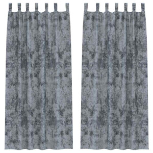 Draperie Cu Perdele 2 Pcs Argintiu 245 X 140 Cm Catifea