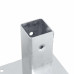 Baze Stâlp Pătrate 12 Buc Argintiu 46X46 Mm Oțel Galvanizat