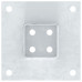 Baze Stâlp Pătrate 12 Buc Argintiu 61X61 Mm Oțel Galvanizat