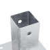 Baze Stâlp Pătrate 12 Buc Argintiu 61X61 Mm Oțel Galvanizat