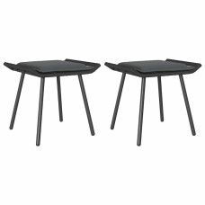Scaun De Grădină Cu Pernă 2 Pcs Gri 50 X 40 X 45Cm Poliester