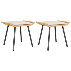 Scaun De Grădină Cu Pernă 2 Pcs Maro 50 X 40 X 45Cm Poliester