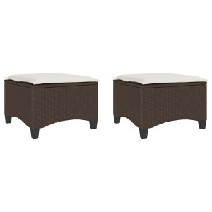 Scaune De Grădină Cu Perne 2 Buc Maro 55X55X36 Cm Poly Ratan