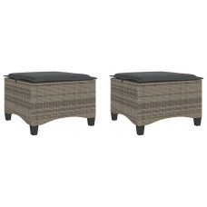 Scaune De Grădină Cu Perne 2 Buc Gri 55X55X36 Cm Poly Ratan