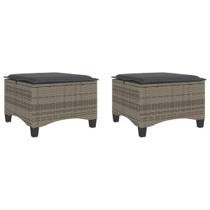 Scaune De Grădină Cu Perne 2 Buc Gri 55X55X36 Cm Poly Ratan