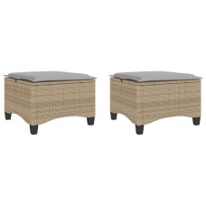 Scaune De Grădină Cu Perne 2 Buc Bej 55X55X36 Cm Poly Ratan